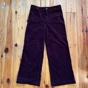 MANGO Corduroy Red Crop Flare Jeans - Womens US8 / EU40